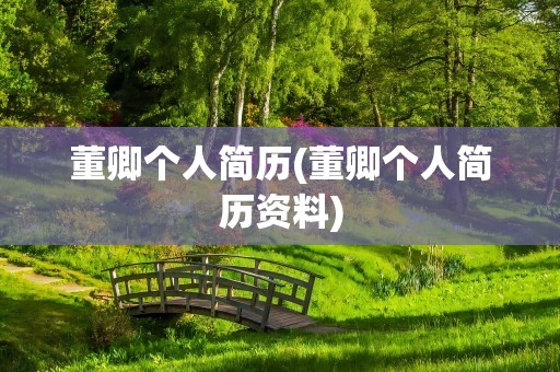 董卿个人简历(董卿个人简历资料)