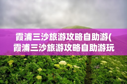 霞浦三沙旅游攻略自助游(霞浦三沙旅游攻略自助游玩)