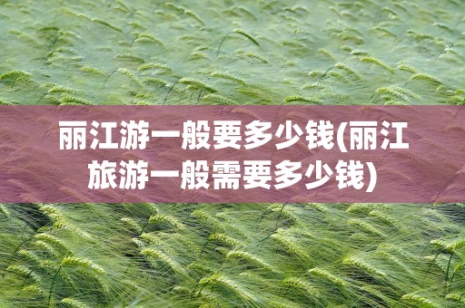 丽江游一般要多少钱(丽江旅游一般需要多少钱)