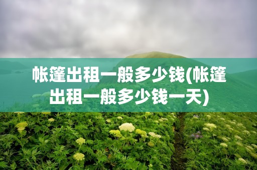 帐篷出租一般多少钱(帐篷出租一般多少钱一天)