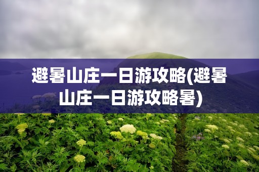 避暑山庄一日游攻略(避暑山庄一日游攻略暑)