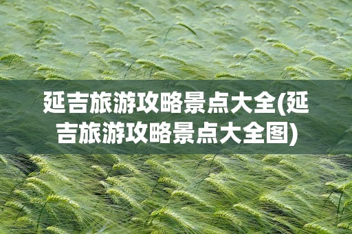延吉旅游攻略景点大全(延吉旅游攻略景点大全图)