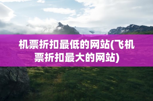 机票折扣最低的网站(飞机票折扣最大的网站)