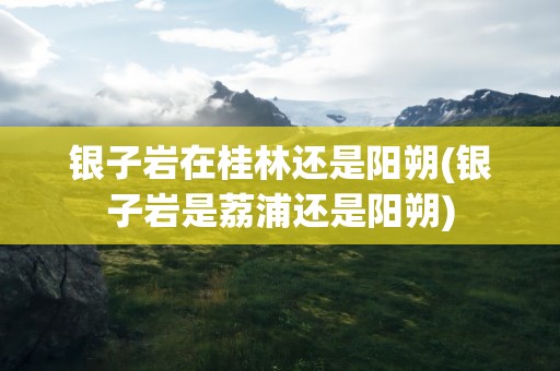 银子岩在桂林还是阳朔(银子岩是荔浦还是阳朔)