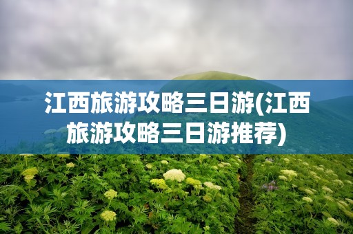 江西旅游攻略三日游(江西旅游攻略三日游推荐)
