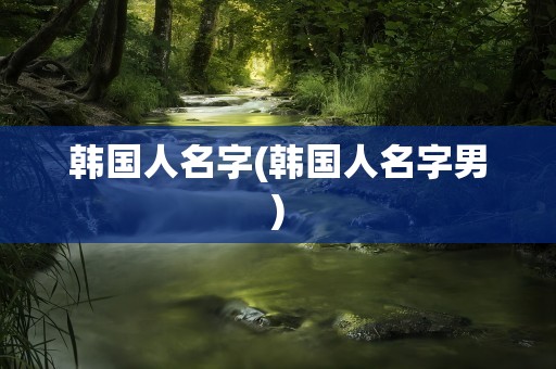 韩国人名字(韩国人名字男)