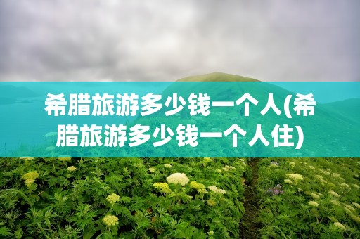 希腊旅游多少钱一个人(希腊旅游多少钱一个人住)