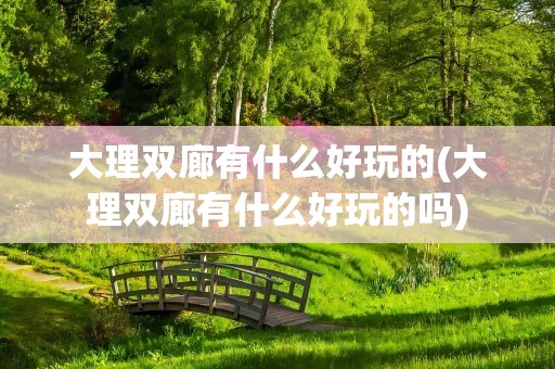 大理双廊有什么好玩的(大理双廊有什么好玩的吗)