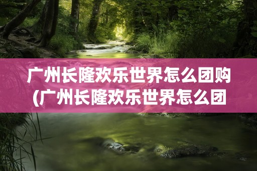 广州长隆欢乐世界怎么团购(广州长隆欢乐世界怎么团购的)